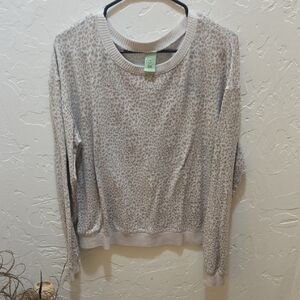 3/$10 Honeydew Intimates Cream Leopard Print Top